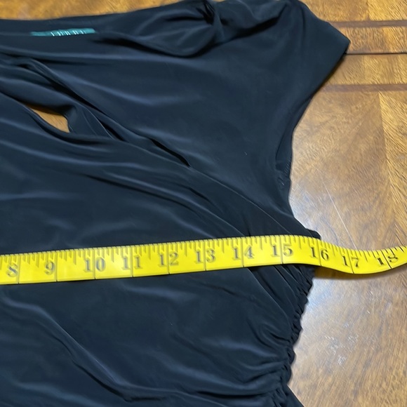 Ralph Lauren Pleated Jersey Dress Cutout Embellished Black Sheath Midi - Picture 9 of 12